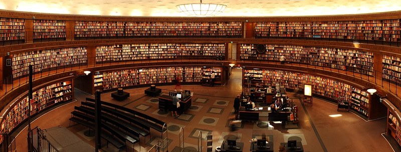 教科書を辞書のように調べるイメージの書棚
