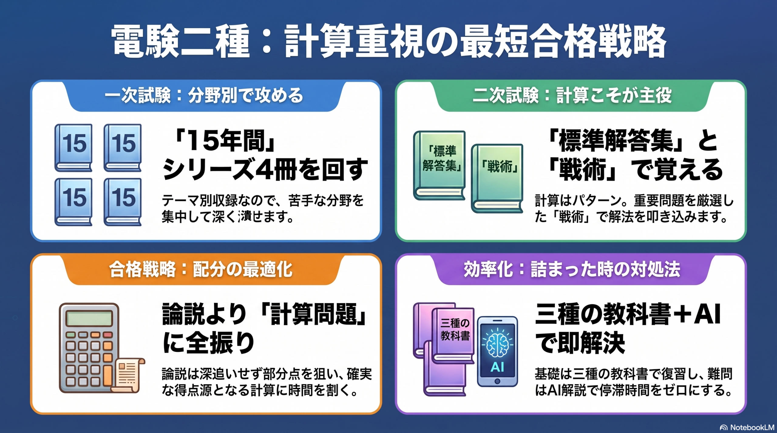電験二種の参考書7冊の役割と計算重視の合格戦略
